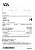 2025 GCSE AQA FRENCH HIGHER PAPER 4