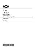 2025 GCSE AQA FRENCH HIGHER PAPER 4 MARK SCHEME