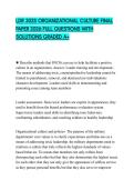 LDR 302S ORGANIZATIONAL CULTURE FINAL PAPER 2026 FULL QUESTIONS WITH SOLUTIONS GRADED A&plus;