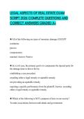 LEGAL ASPECTS OF REAL ESTATE EXAM SCRIPT 2026 COMPLETE QUESTIONS AND CORRECT ANSWERS GRADED A&plus;