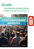 Ethics and Issues in Contemporary Nursing &lpar;3rd Edition&rpar; &mdash; Burkhardt & Walton &mdash; Chapters 1&ndash;20 Test Bank