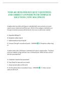 NURS 401 HEMATOLOGY QUIZ 2 QUESTIONS AND CORRECT ANSWERS WITH COMPLETE SOLUTIONS &vert; NEW 2026 UPDATE
