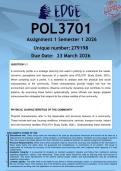 POL3701 Assignment 1 &lpar;ANSWERS&rpar; Semester 1 2026 - DISTINCTION GUARANTEED