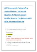 CETP Propane Bulk Fueling Safety  Supervisor Exam &ndash; 100 Practice  Questions And Correct Answers  &lpar;Verified Answers&rpar; Plus Rationale 2026  Q&A&vert; Instant Download Pdf 