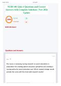 NURS 401 Quiz 4 Questions and Correct Answers with Complete Solutions &vert; New 2026 Update
