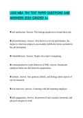 LSUS MBA 704 TEST PAPER QUESTIONS AND ANSWERS 2026 GRADED A&plus;