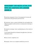 MANAGEMENT 3300 MIZZOU ACTUAL EXAM PAPER 2026 QUESTIONS WITH ANSWERS GRADED A&plus;