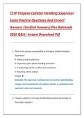 CETP Propane Cylinder Handling Supervisor  Exam Practice Questions And Correct  Answers &lpar;Verified Answers&rpar; Plus Rationale  2026 Q&A&vert; Instant Download Pdf 
