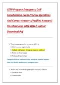 CETP Propane Emergency Drill  Coordination Exam Practice Questions  And Correct Answers &lpar;Verified Answers&rpar;  Plus Rationale 2026 Q&A&vert; Instant  Download Pdf 