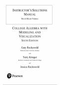 College Algebra with Modeling and Visualization&comma; 6th Edition &lpar;Gary K&period; Rockswold&rpar; &ndash; Complete Instructor&rsquo;s Solutions Manual Chapters 1&ndash;8
