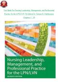 Nursing Leadership&comma; Management&comma; and Professional Practice for the LPN&sol;LVN &lpar;7th Edition&rpar; &mdash; Tamara R&period; Dahlkemper &mdash; Chapters 1&ndash;20 Test Bank