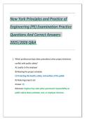 New York Principles and Practice of Engineering &lpar;PE&rpar; Examination Practice Questions And Correct Answers  2025&vert;2026 Q&A 