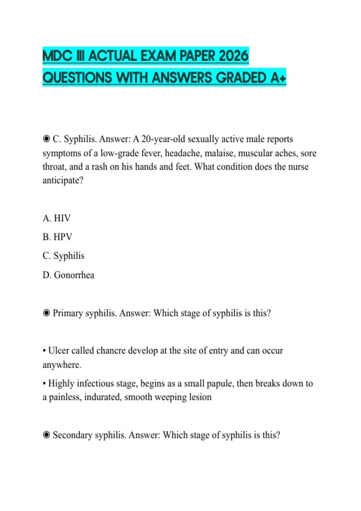 Mdc Computer Science 2026 Paper.pdf MDC III ACTUAL EXAM PAPER 2026 QUESTIONS WITH ANSWERS GRADED A+ - MDC1 ...
