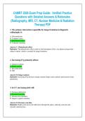 CAMRT 2026 Exam Prep Guide&colon;  Verified Practice  Questions with Detailed Answers & Rationales  &lpar;Radiography&comma; MRI&comma; CT&comma; Nuclear Medicine & Radiation  Therapy&rpar; PDF 