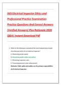 IAEI Electrical Inspector Ethics and  Professional Practice Examination  Practice Questions And Correct Answers  &lpar;Verified Answers&rpar; Plus Rationale 2026  Q&A&vert; Instant Download Pdf 