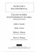 College Algebra with Intermediate Algebra&colon; A Blended Course&comma; 1st Edition &lpar;Judith A&period; Beecher&rpar; &ndash; Complete Solutions Manual Chapters 1&ndash;12