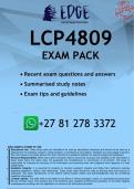 LCP4809 EXAM PACK 2026 - DISTINCTION GUARANTEED