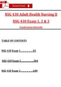 NSG 430 Adult Health Nursing II   NSG 430 Exaṃ 1&comma; 2 & 3  Grand Canyon University 