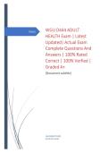 WGU D444 ADULT HEALTH Exam &vert; Latest Updated&vert; Actual Exam Complete Questions And Answers &vert; 100&percnt; Rated Correct &vert; 100&percnt; Verfied &vert; Graded A&plus;