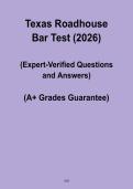 Texas Roadhouse Bar Test PDF &vert; Server & Bartender Training Exam Prep 2026