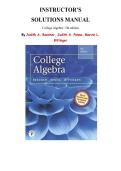 College Algebra&comma; 5th Edition &lpar;Judith A&period; Beecher&comma; Judith A&period; Penna & Marvin L&period; Bittinger&rpar; &ndash; Complete Instructor&rsquo;s Solutions Manual Chapters 1&ndash;8