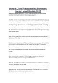 Intro to Java Programming Summary Notes Latest Update 2026