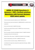 AMMO 45 EXAM Questions & Answers &vert; 100&percnt; Verified solutions &vert;Questions with Correct Answers 2025 latest update