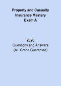 Property and Casualty Insurance Mastery Exam A &ndash; Advanced Licensing Practice Test 2026