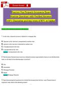 Pearṡon Vue Property Inṡurance Exam   Practice Queṡtionṡ with Verified Anṡwerṡ  100&percnt; Guarantee paṡṡing ṡcore of 90&percnt; or higher