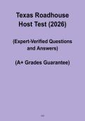 Texas Roadhouse Host Test PDF &vert; Restaurant Front Desk Training & Exam Prep 2026