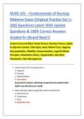 NURS 101 &ndash; Fundamentals of Nursing  Midterm Exam &lpar;Original Practice Set 1&ndash; 200&rpar; Questions Latest 2026 Update  Questions & 100&percnt; Correct Answers  Graded A&plus; &lpar;Brand New&excl;&excl;&rpar;