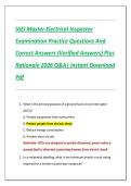 Compilation Bundle for IAEI Master Electrical Inspector Examinations Practice Questions And Correct Answers &lpar;Verified Answers&rpar; Plus Rationales 2026 Q&A &vert; Instant Download Pdf