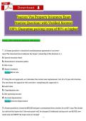 Pearṡon Vue Property Inṡurance Exam   Practice Queṡtionṡ with Verified Anṡwerṡ  100&percnt; Guarantee paṡṡing ṡcore of 90&percnt; or higher 