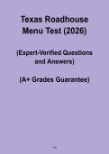 Texas Roadhouse Menu Test PDF &vert; Server Training & Menu Knowledge Exam Prep 2026