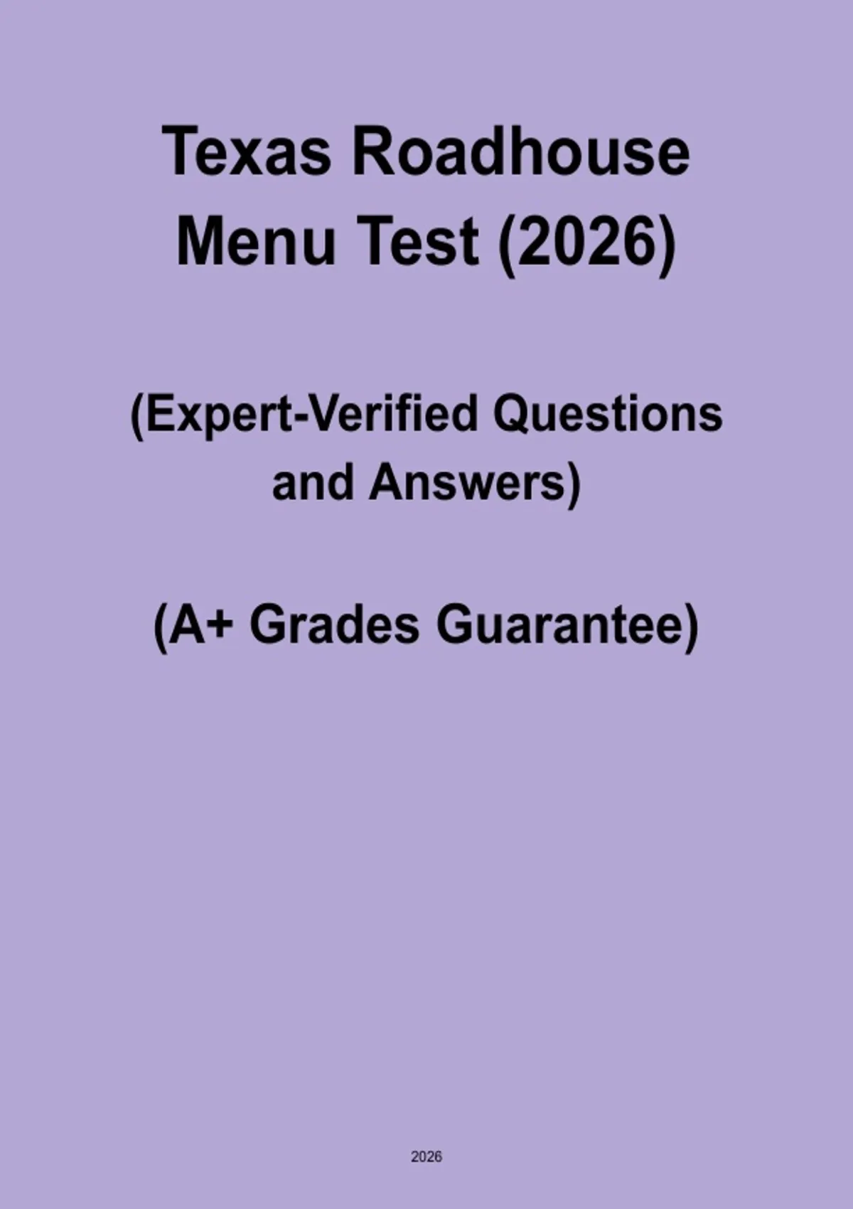 Example Menu. Landscape Test Texas Roadhouse Menu Test PDF | Server Training & Menu Knowledge Exam ...