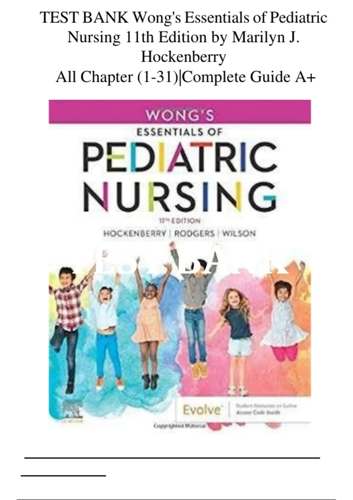 Wong's Essentials of Pediatric Nursing 11th Edition Test Bank | Marilyn ...