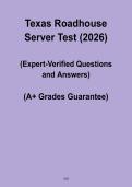 Texas Roadhouse Server Test PDF &vert; Restaurant Service Training & Exam Prep 2026