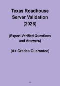 Texas Roadhouse Server Validation PDF &vert; Restaurant Service Training Assessment 2026