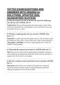 TATTOO EXAM QUESTIONS AND ANSWERS WITH GRADED A&plus; SOLUTIONS&comma; UPDATED 2026&comma; GUARANTEED SUCCESS