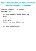 NR 547 &ndash; Study Guide Week 5 to Week 8&colon; Differential Diagnosis in Psychiatric-Mental Health Across the Lifespan Practicum&comma; Chamberlain 2026&sol;2027 &ndash; Q&A
