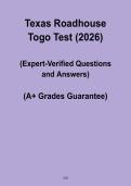 Texas Roadhouse ToGo Test PDF &vert; Takeout Service Training & Exam Prep 2026