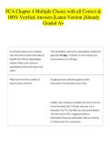 FCA Chapter 4 Multiple Choice with all Correct & 100&percnt; Verified Answers &vert;Latest Version &vert;Already Graded A&plus; 