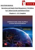 SOLUTION MANUAL  Operations and Supply Chain Management&comma; 17th Edition   by F&period; Robert Jacobs and Richard Chase  Chapters 1 - 22 &vert; Complete  
