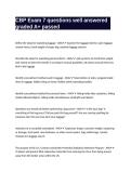 CBP Exam 7 questions well answered graded A&plus; passed