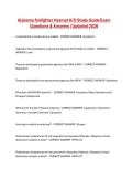 Alabama firefighter Hazmat A&sol;O Study Guide Exam Questions & Answers &vert; Updated 2026