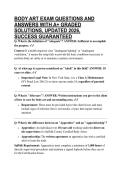 BODY ART EXAM QUESTIONS AND ANSWERS WITH A&plus; GRADED SOLUTIONS&comma; UPDATED 2026&comma; SUCCESS GUARANTEED