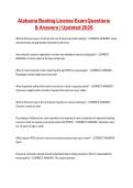 Alabama Boating License Exam Questions & Answers &vert; Updated 2026