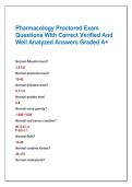 Pharmacology Proctored Exam Questions With Correct Verified And  Well Analyzed Answers Graded A&plus;