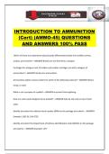 INTRODUCTION TO AMMUNITION &lpar;Cert&rpar; &lpar;AMMO-45&rpar; QUESTIONS AND ANSWERS 100&percnt; PASS