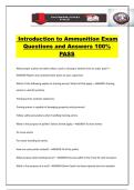 Introduction to Ammunition Exam Questions and Answers 100&percnt; PASS